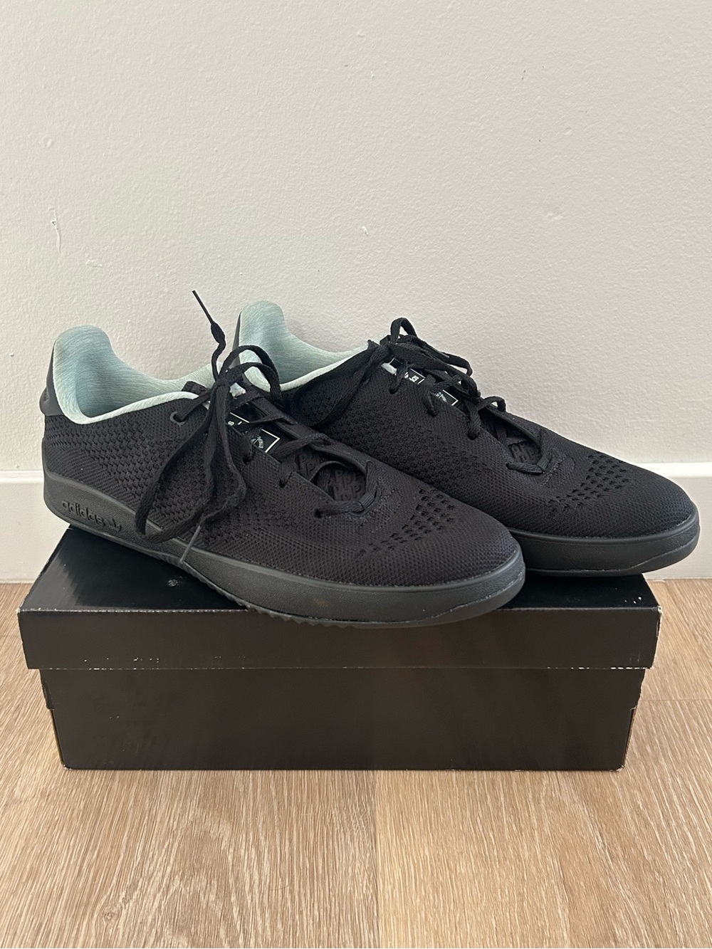 Adidas black Primeknit skateboarding shoes
